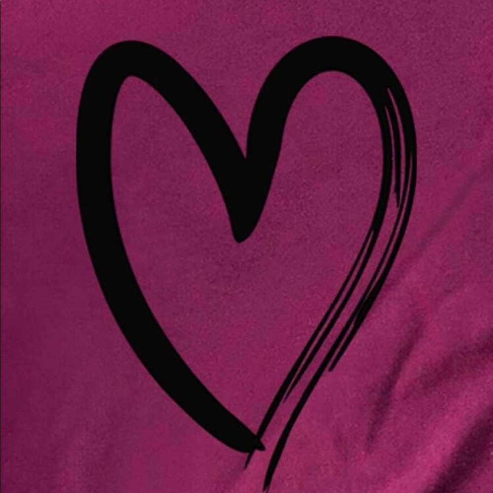 PLUS burgundy heart print graphic tee maroon - Picture 2 of 3